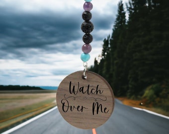 Watch Over Me Rearview Mirror Hanging Charm | Sympathy Gift for Loss of Loved One | In Loving Memory Present | Remembrance Car Pendant