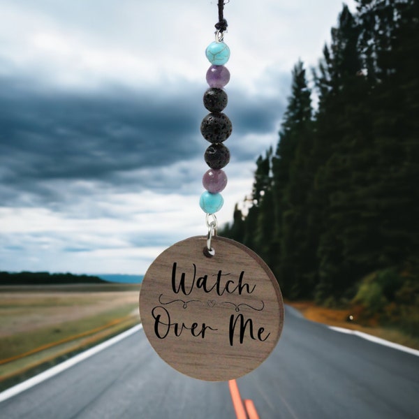 Watch Over Me Rearview Mirror Hanging Charm | Sympathy Gift for Loss of Loved One | In Loving Memory Present | Remembrance Car Pendant