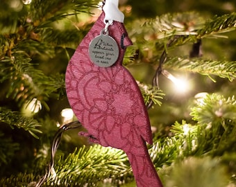 Cardinal Memorial Wood Ornament | Sign from Heaven Sympathy Gift
