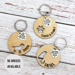 Pet Loss Personalized Memorial Wood Keychain | Sympathy Gift for Loss of Dog or Cat | In Loving Memory Present | Remembrance Key Ring