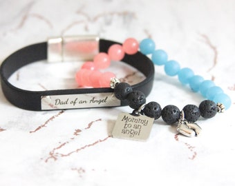 Infant Loss Memorial Bracelets for Bereaved Mom and Dad | Mommy to an Angel Dad of an Angel Jewelry