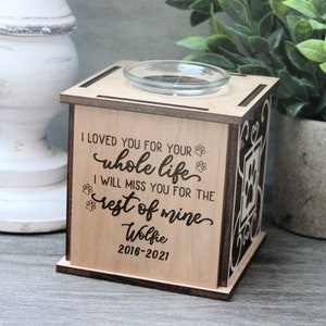 Pet Loss Memorial Tealight Lantern | Sympathy Gift for Loss of Dog or Cat | Personalized Remembrance Present | Tabletop Candle Holder