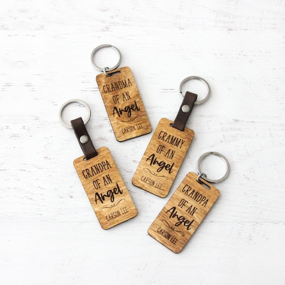 Memorial Keychain For Men Father's Day Gifts Custom Photo Engraved Keychain Wood Keychain Memorial  Gift For Men