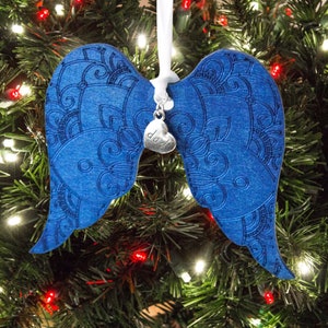 Blue Angel Wing Memorial Ornament | Sympathy Gift for Loss of Son | Father Loss Condolence | Bereavement Present for Man | Sign from Heaven