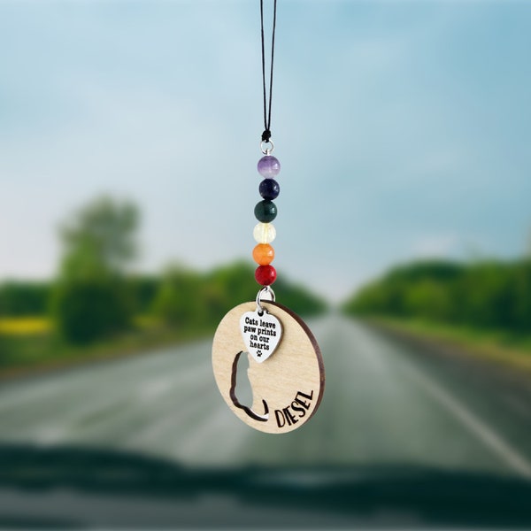 Pet Loss Rainbow Rearview Mirror Hang | Sympathy Gift for Loss of Dog or Cat | In Loving Memory Present | Remembrance Car Charm