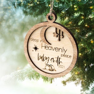 Sleep in Heavenly Peace Infant Loss Memorial Wood Ornament Sympathy Gift | Miscarriage and Pregnancy Loss Remembrance