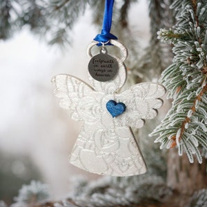 Silver Angel Wood Memorial Ornament | Sign from Heaven Sympathy Gift