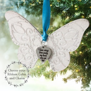 Silver Butterfly Memorial Ornament | Sympathy for Loss of Loved One | Condolence Gift | Bereavement Present | Christmas Memorial