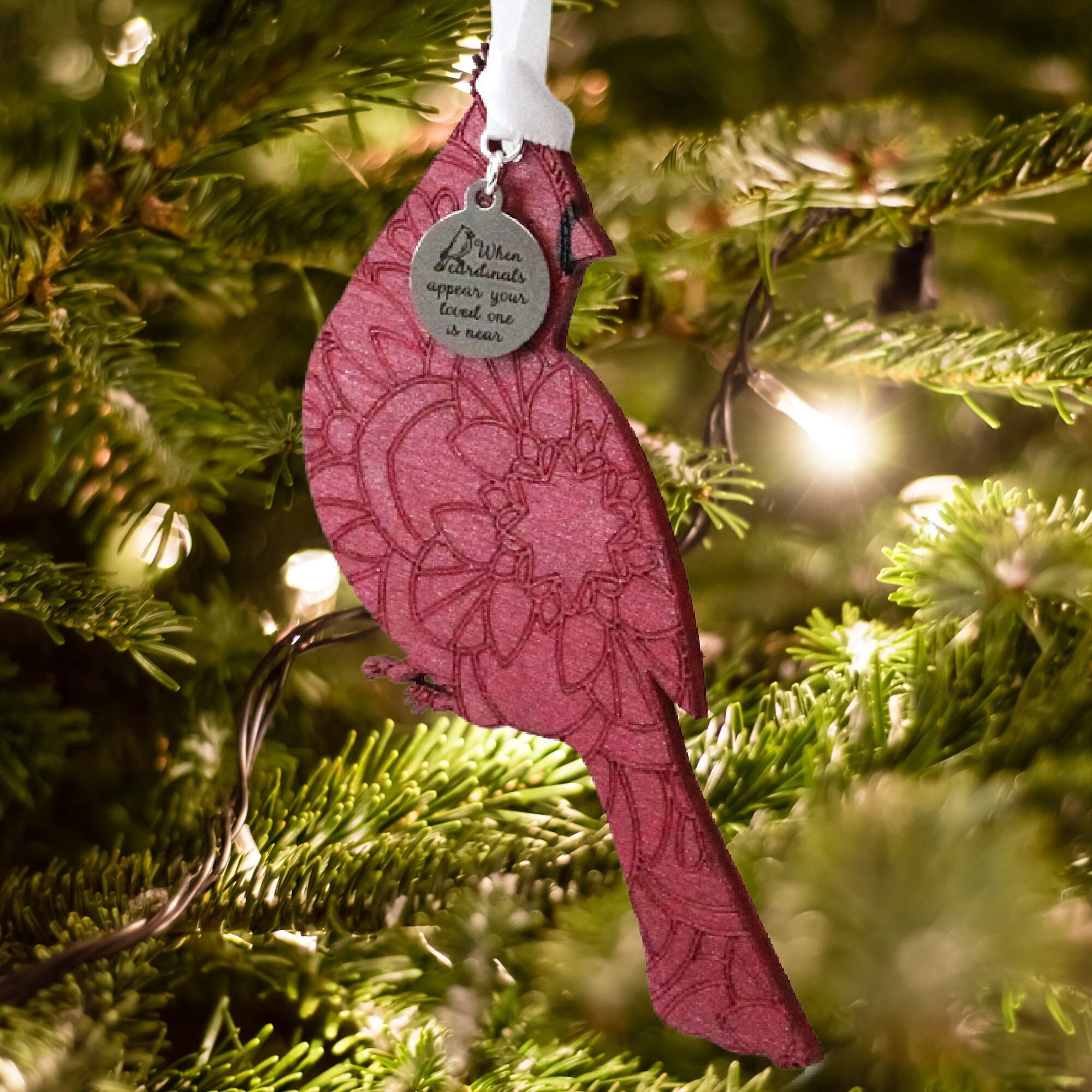 Cardinal Memorial Wood Ornament | Sign from Heaven Sympathy Gift