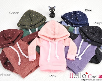 Blythe Pullip Hoodie Top（Long Sleeves/ Dot）