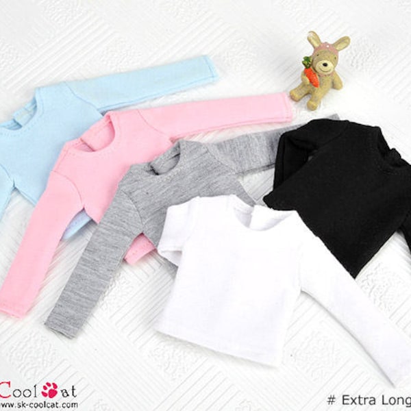 Blythe / Pullip Doll（Extra Long Sleeves）Plain T-Shirt