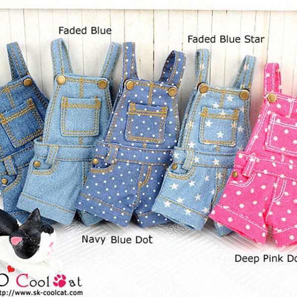 Blythe Pullip Doll Denim Overall Shorts