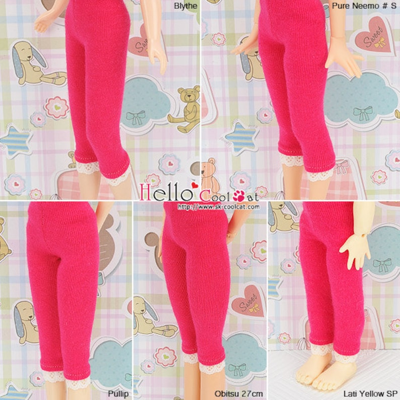 Blythe Doll Capri Leggings / Pants / Trousers with Lace image 3
