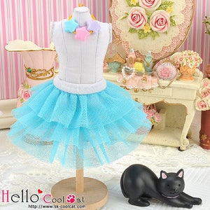 BlythePullip Doll Tulle Cake Mini Skirt 3 Layers 192 PD-21 Sky Blue