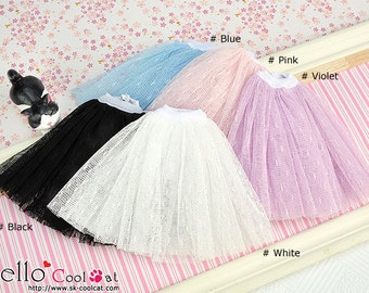 Blythe／Pullip Doll Long Tulle Ball Skirt（Dot）