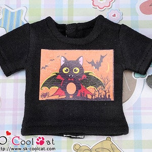 BlythePullip Short Sleeves Print Tee PR-76 Bat Cat