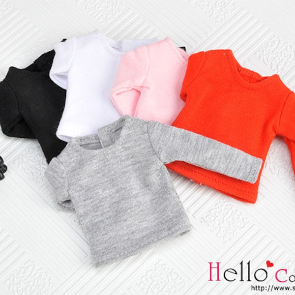 Blythe / Pullip Doll Long Sleeve Plain T-Shirt