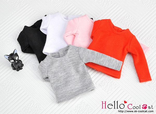 Blythe / Pullip Doll Long Sleeve Plain T-Shirt