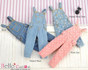 Blythe Pullip Doll Denim Bib & Brace Overalls