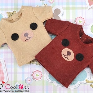 Blythe／Pullip Doll Short Sleeves Print Tee（Bear）