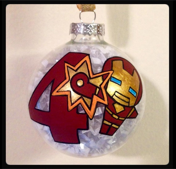 Ironman Christmas Ornament Birthday Ornaments Hand Painted Etsy