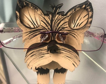 Yorkie dog Eyeglass Holder stand