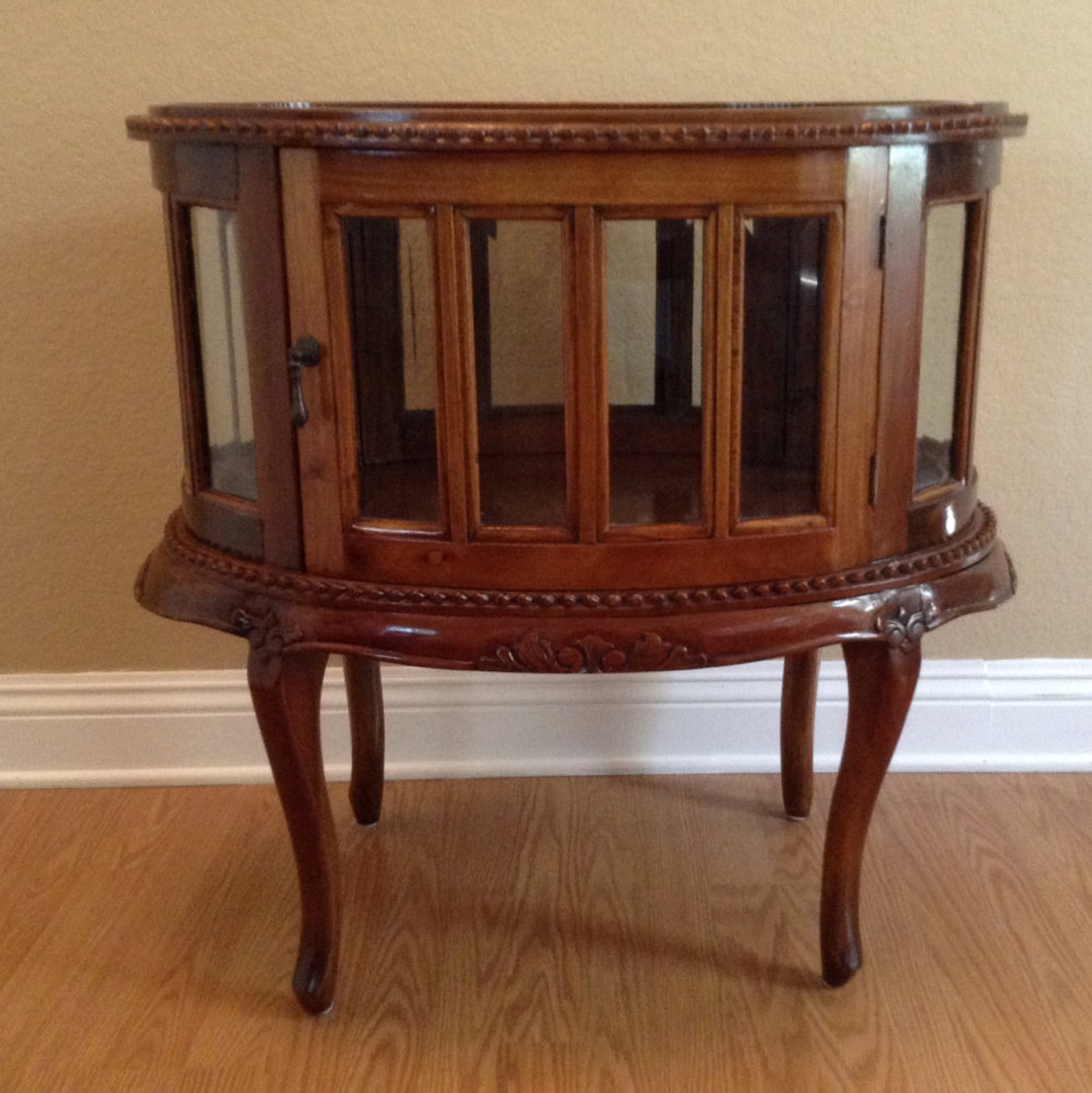 Antique Furniture Beveled Glass Display Tea Table Free Etsy