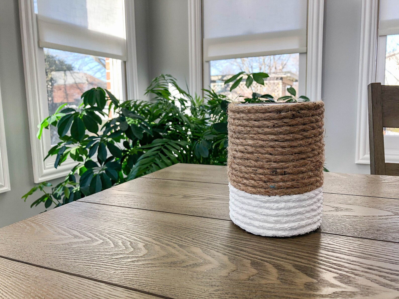 Rope Vase Home Decor Rope Wrapped Vases Upcycled Etsy