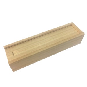 Plain Sliding Lid Wooden Rectangular Pencil Box Case - use Plain, Decorate or Varnish - WBM0007