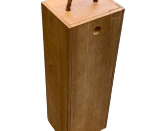 Luxury Wooden Stained Wine / Champagne Box with Sliding Lid & Rope