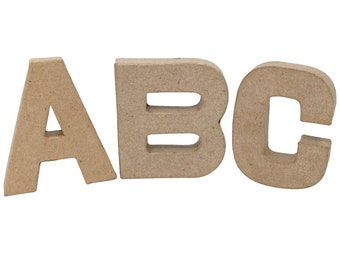 10cm Tall Papier Mache - Paper Mache 3-D Letters