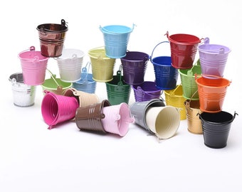 5.4cm HIGH Metal Tin Buckets & Pots