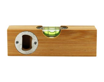 Bamboo Bottle Opener Spirit Level