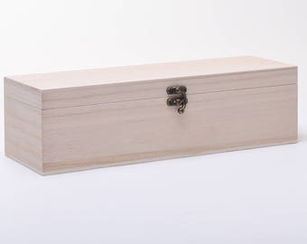 Plain Wooden Hinged Wine Box WBM1661