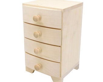 Deluxe Set of 4 Mini Wooden Chest of Drawers (wooden products)