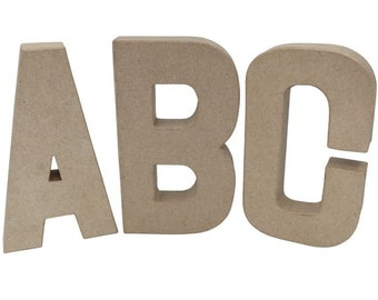 20cm Tall Papier Mache Cardboard 3-D Letters