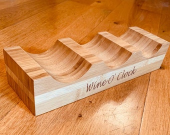 Eco Friendly Heavy Solid Bamboo Wine Bottle Holder Gift