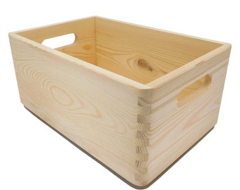 Solid Pine Christmas, Gift or Hamper Crate / Box 30cm with 2 Handles
