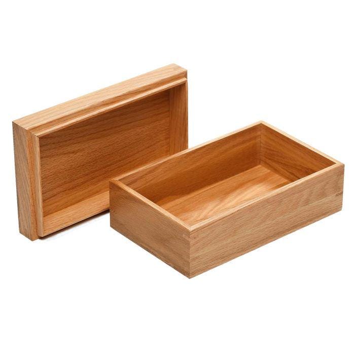 21cm Rectangular Solid Oak Box With Lift-off Lid - Etsy UK