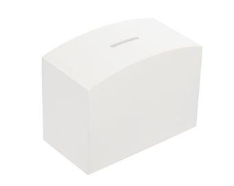 White Painted Plain Rectangular Pocket Money Box