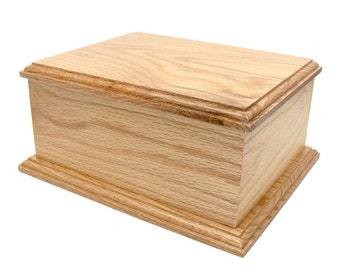 27cm Deluxe Solid Oak Wood Rectangular Urn / Casket