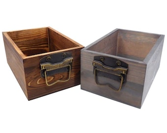 Rustic Wooden Condiment Holder / Storage Crate Box