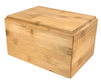 20cm Solid Rectangular Bamboo Urn / Casket