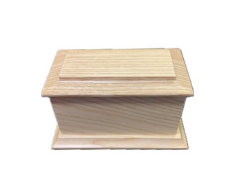 13cm Solid Ash Wooden Urn / Casket - Size #1