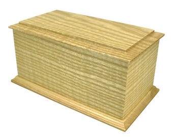 23cm Solid Ash Wooden Urn / Casket