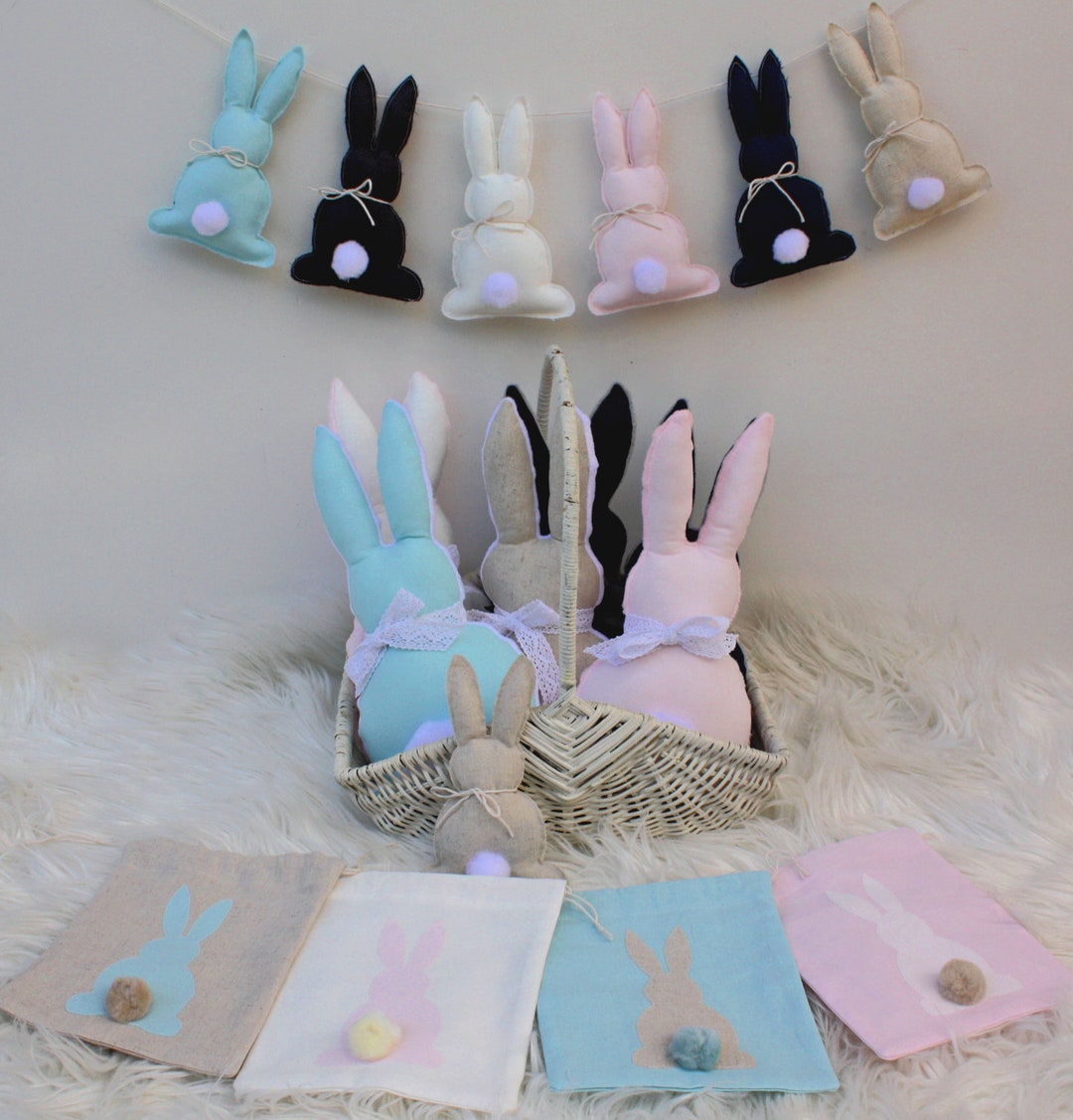Easter Fun PDF Sewing Pattern - Drawstring Bag, Bunny Softie, Bunting ...