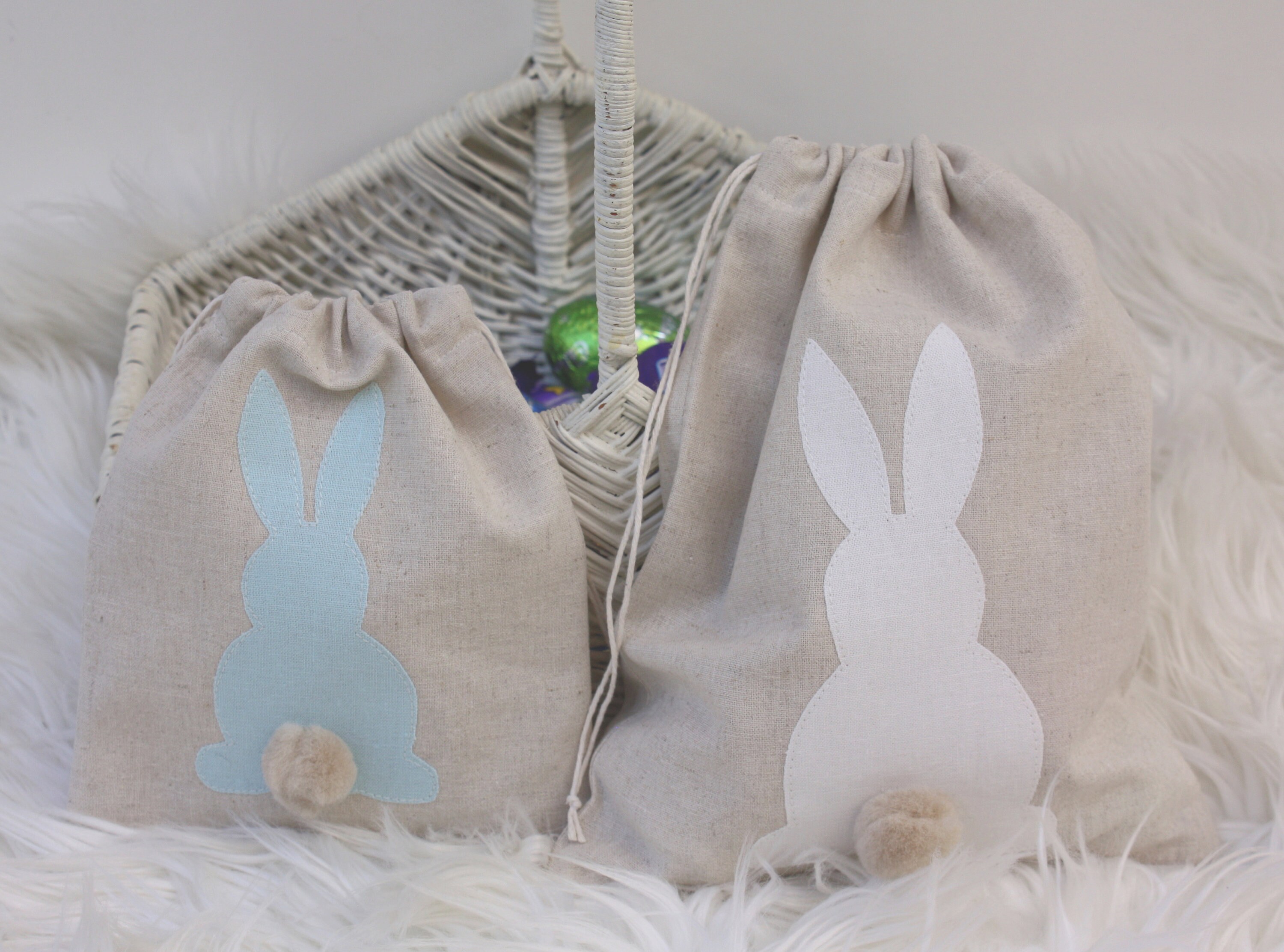 Easter Fun PDF Sewing Pattern - Drawstring Bag, Bunny Softie, Bunting ...