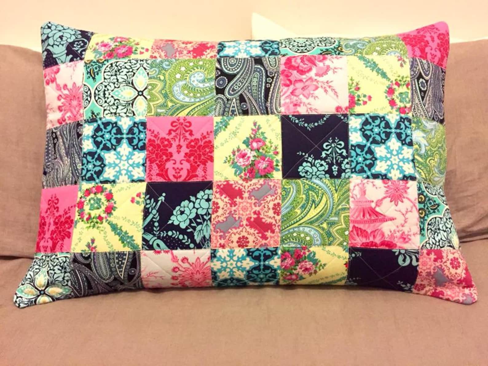Patchwork Pillow Sham Pattern PDF - Etsy