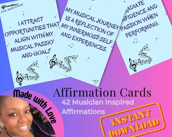 Musikalische Mindset Affirmationen Karten Positive Musiker Geschenk Motivation Selbstliebe Deck Vibes für Künstler Ermutigung Täglich