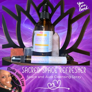 Aura Cleansing Spray – Sage Lavender Mist with Crystals for Energy Clearing & Spiritual Healing